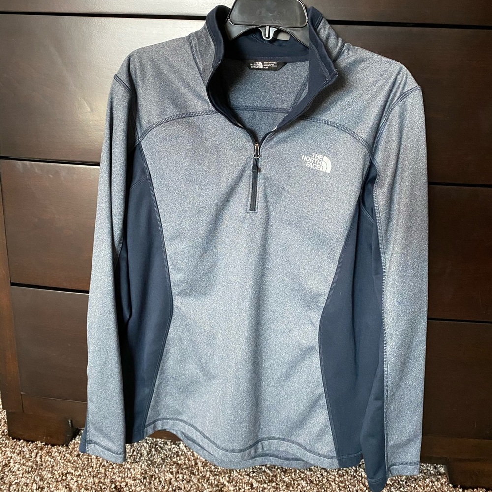 The North Face Heather Blue Quarter Zip Pullover
